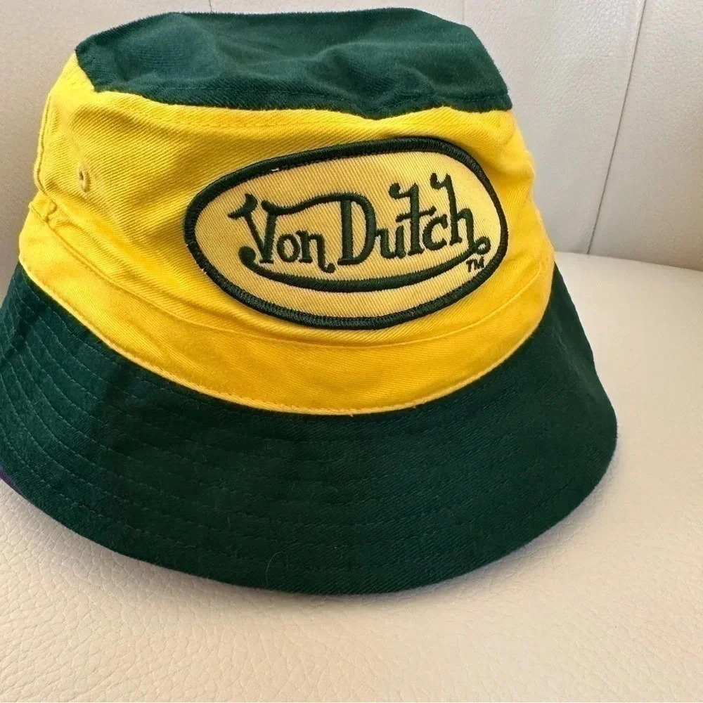 Von Dutch Youth Bucket Hat -  Green/Goldenrod NWOT
